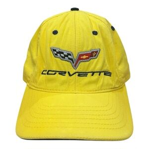 Vintage Chevrolet Corvette C6 Yellow Adjustable Baseball Hat Made in Mexico